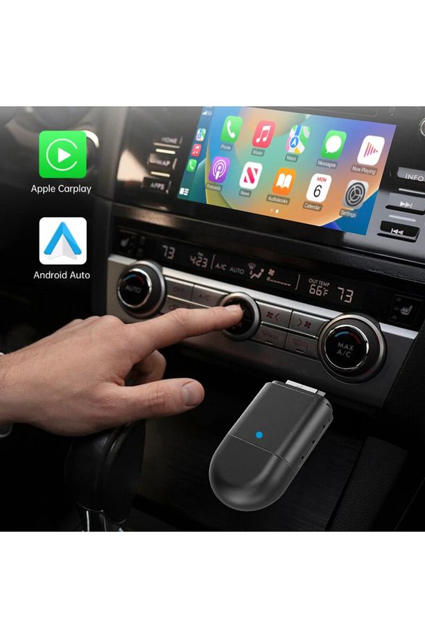 Mini Kablosuz Ios Android Uyumlu Carplay USB ve Type-C 2in1 Araç Multimedya Adaptörü - 5