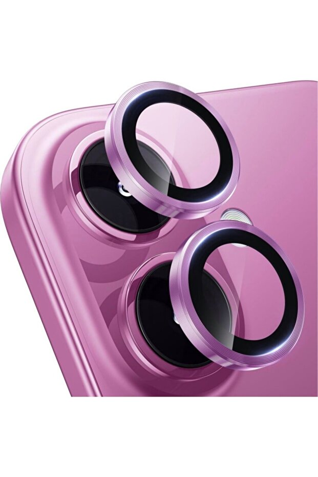 iPhone 16 Plus Compatible Tempered Camera Lens Protector with Metal Frame