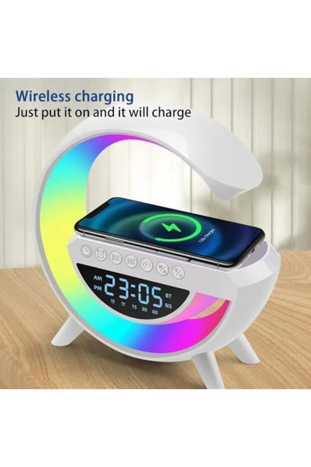 sellbuystore Kablosuz Şarj İstasyonu Speaker Özellikli Led Işıklı FM Radyolu Harika Bluetooth - 2
