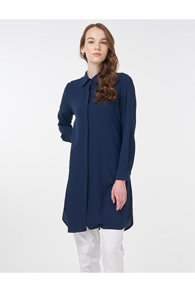 Patı Gizli Basic Tunik Lacivert - 1