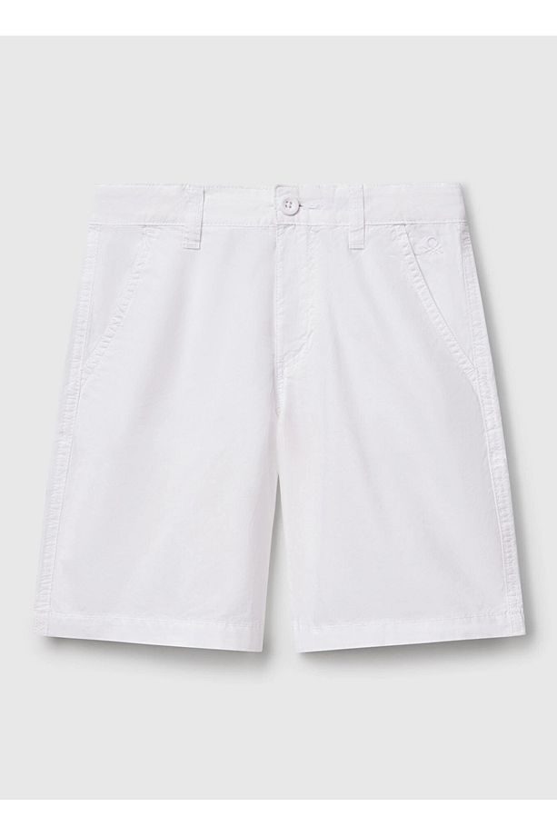 Normal Bel Regular Fit Beyaz Erkek Çocuk Şort 4AC7C903O - 1