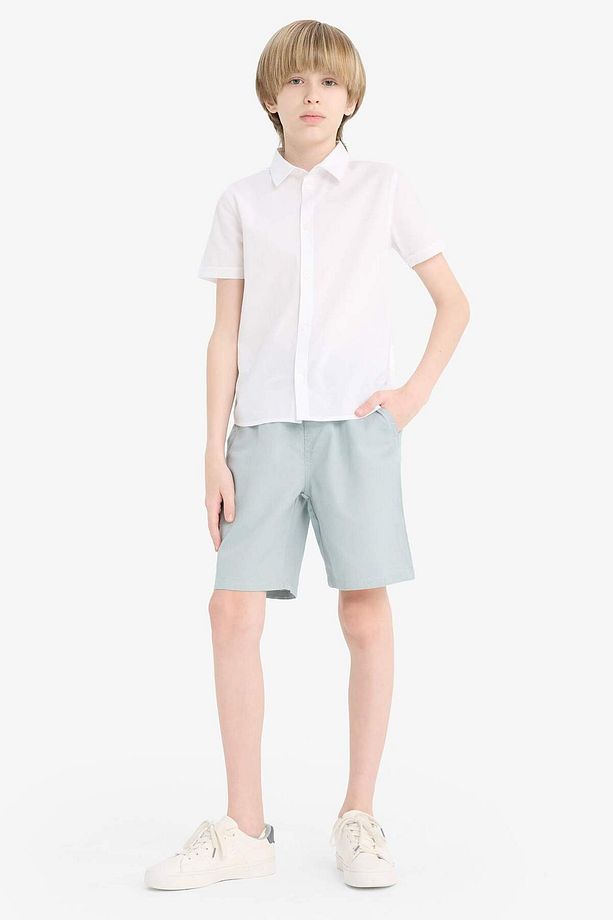 Erkek Çocuk Beli Lastikli Gabardin Şort E6677A825HS - 2