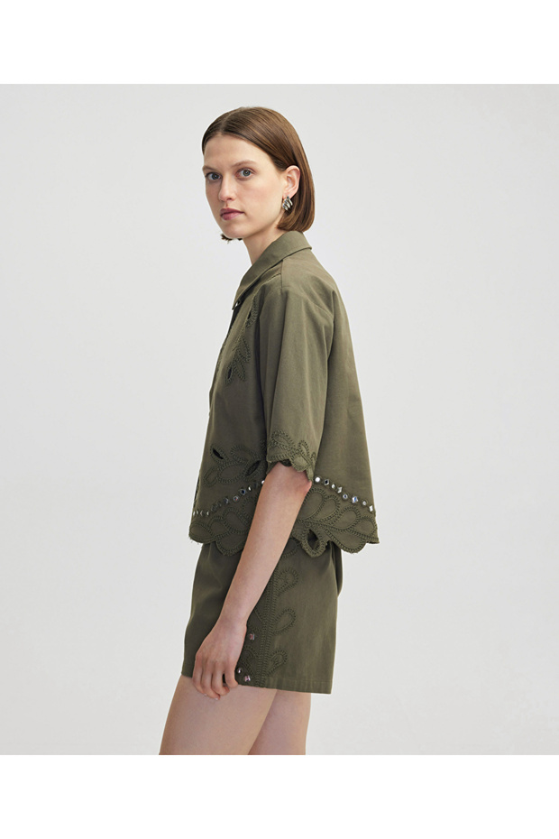 Kontrast aksesuarlı ceket - 6