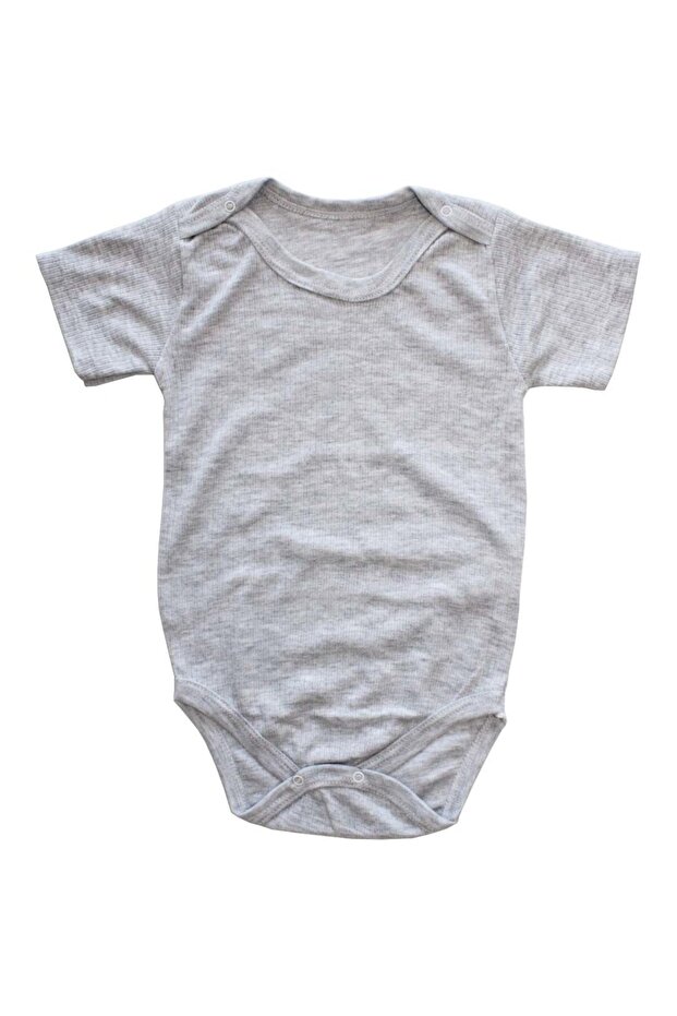 Gray Unisex Camisole Short Sleeve Snap Bodysuit