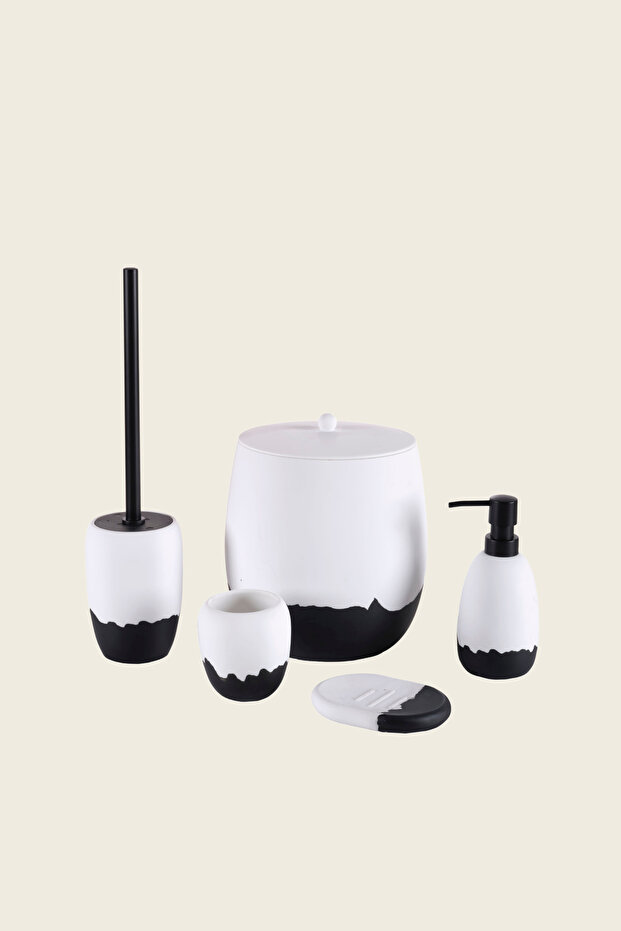 Shadow 5 Parça Banyo Aksesuar Seti Siyah - 4