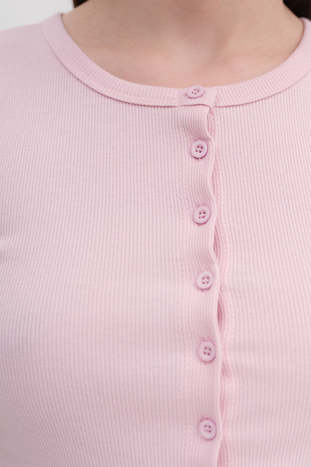 Düğmeli Basic T-shirt P0377 - 3