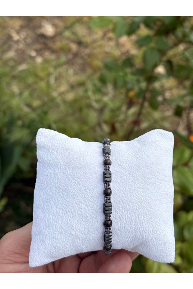 Hematite Bracelet - Joyce Gray Black Bracelet - Design Bracelet - Special Cut Adjustable