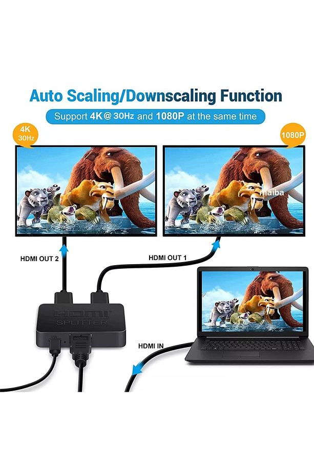 3140 4k 2 Port Hdmi Splitter Switch Çoklayıcı Çoğaltıcı Ekran Adaptör - 2