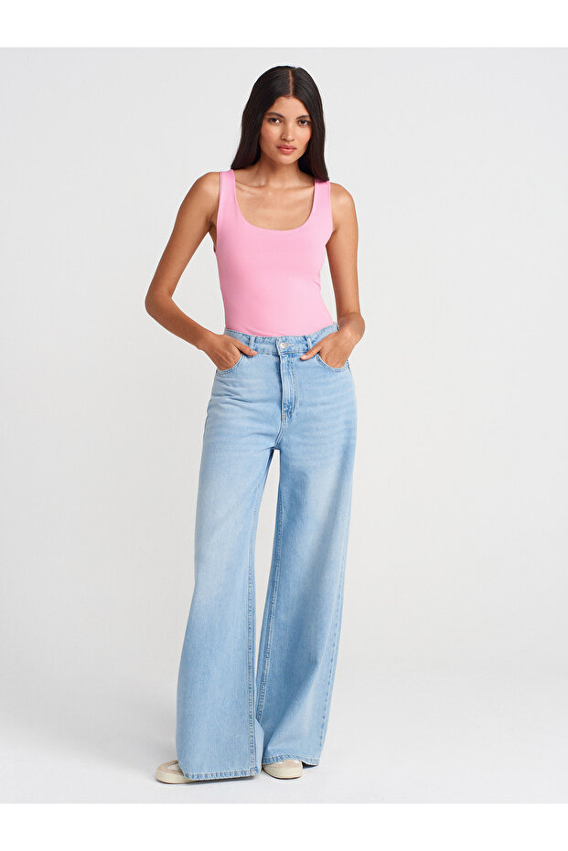 20977 Thick Strap Basic Athlete Shirt-Pink - 5