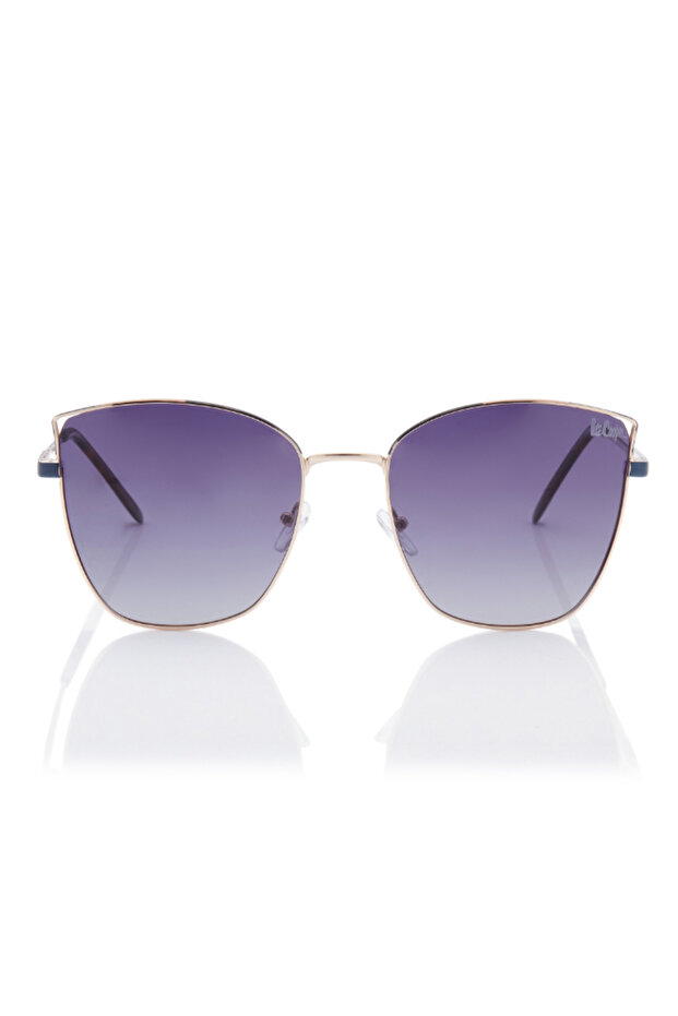Polarized Sunglasses Gold Frame Gradient Grey Mirror Lens 59mm - LC1202C03