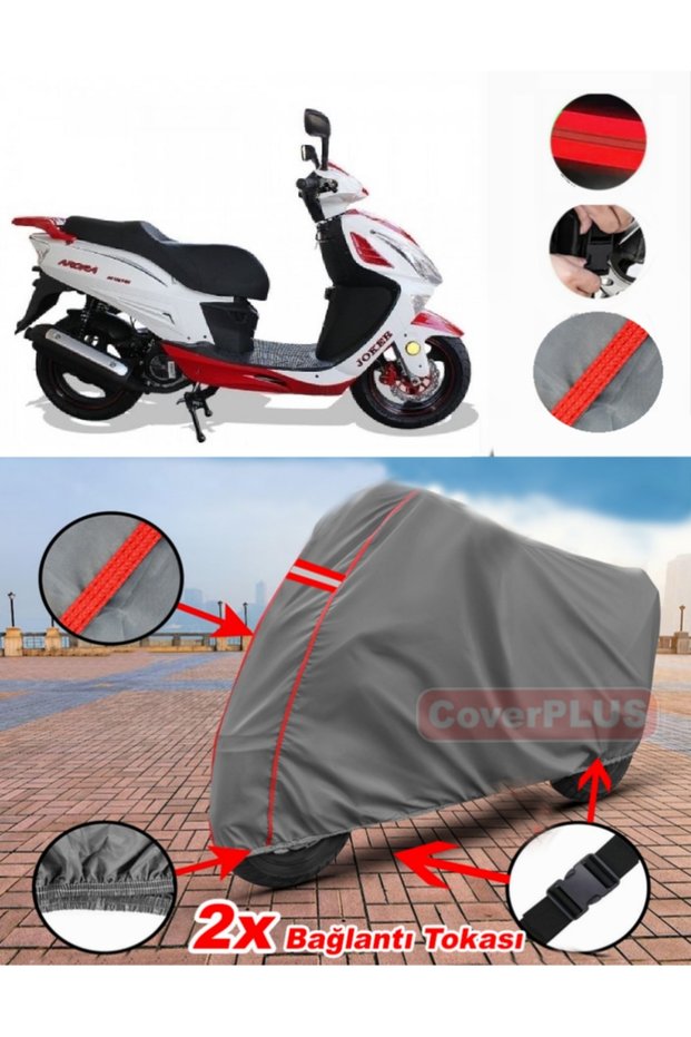 Arora Ar 150-t Tarpaulin Motor Tarpaulin Motorcycle Cover Tent Red Stitched Gray