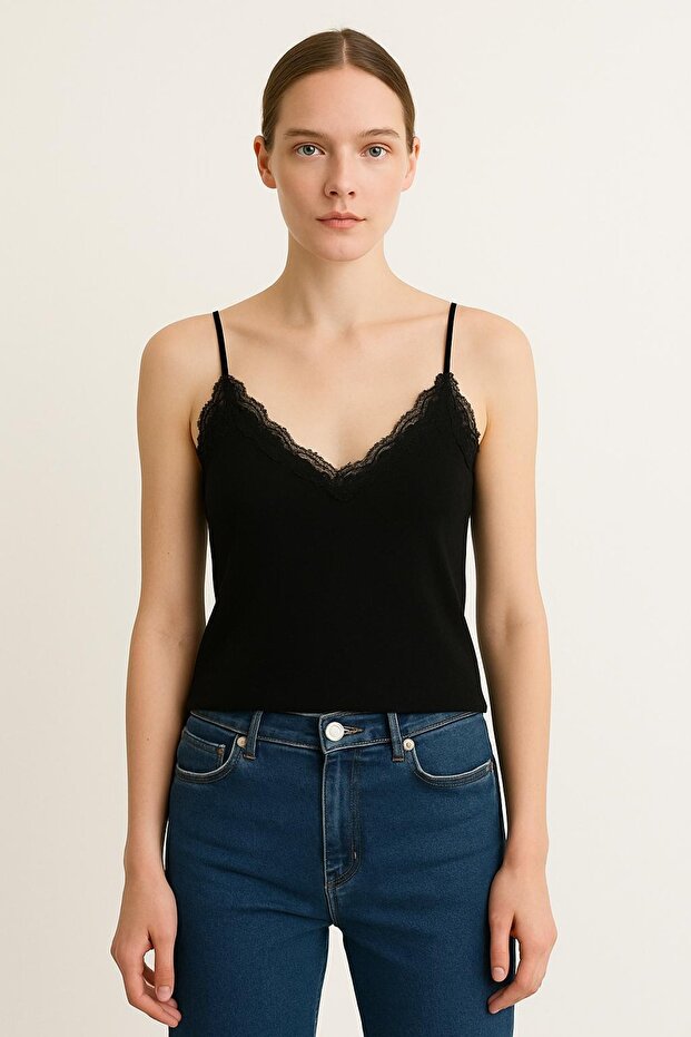 Soft Touch Dantel Askılı Atlet - 1