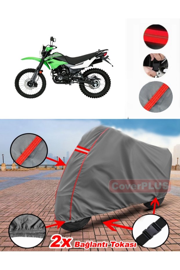 Mondial X-Treme Max 200I Tarpaulin Motor Tarpaulin Motorbike Cover Tent Red Stitched Grey