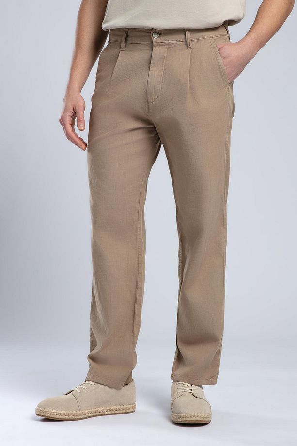 Matteo Erkek Dokuma Pantolon Camel - 3
