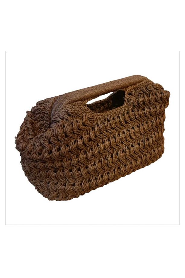 El Örgüsü Kağıt İp 22 cm Burslu Çanta - 2