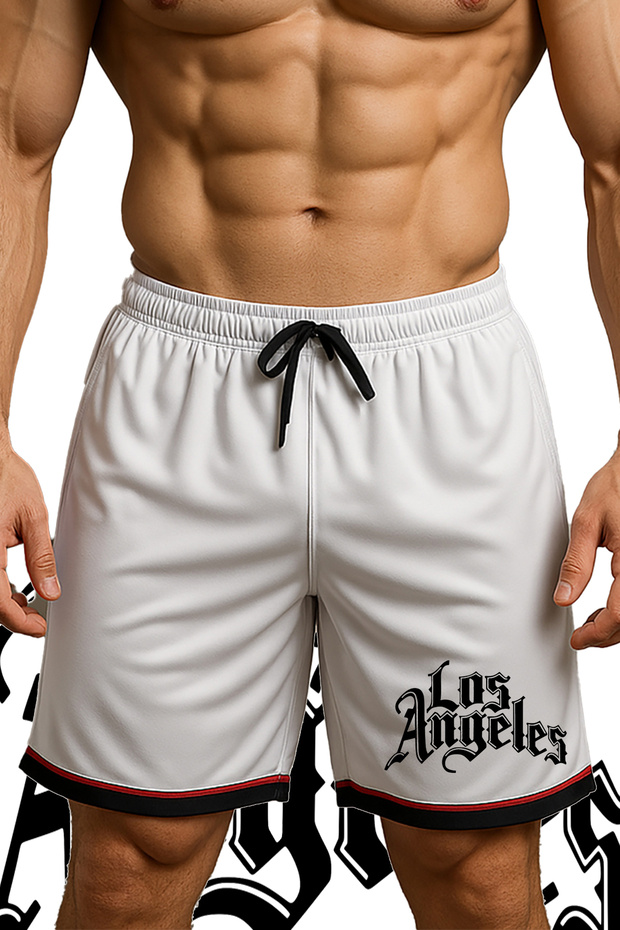 Los Angeles Printed Basketball Shorts with Pockets Sports Shorts