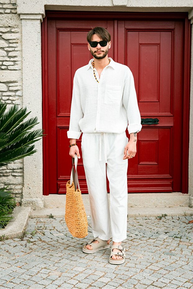 Mikonos Beyaz Gömlek - 4