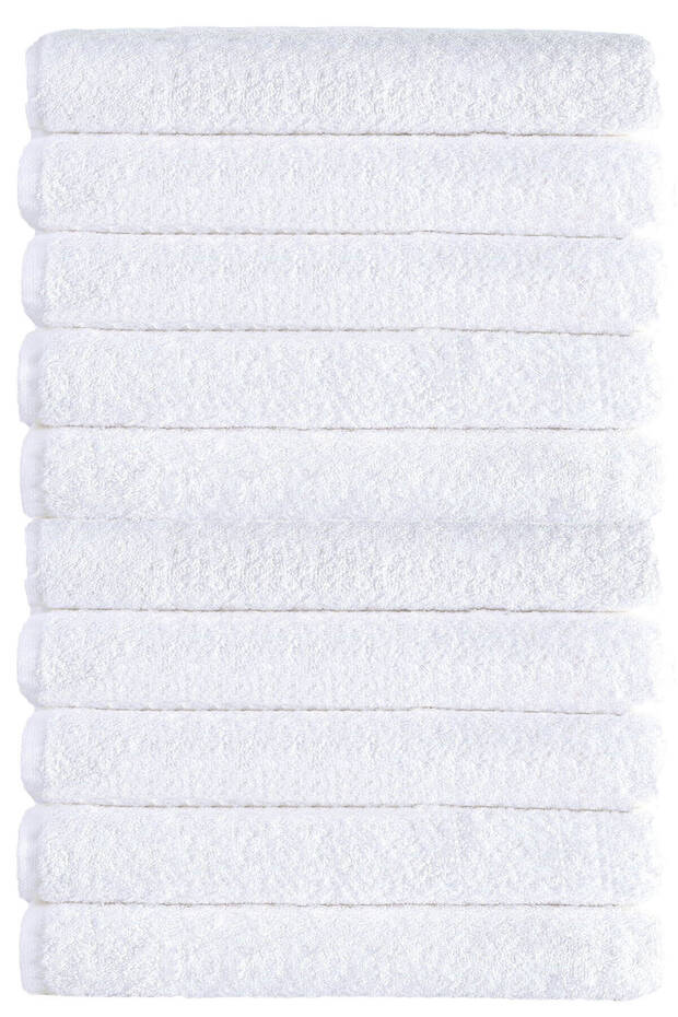 10 Pcs Hotel Bath Towel Cotton 70X145 cm White 16/1 Avs 440 Gr