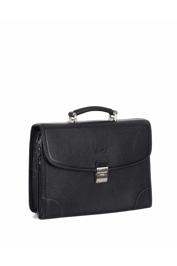 Black Leather Briefcase - 255 2 Model - 1