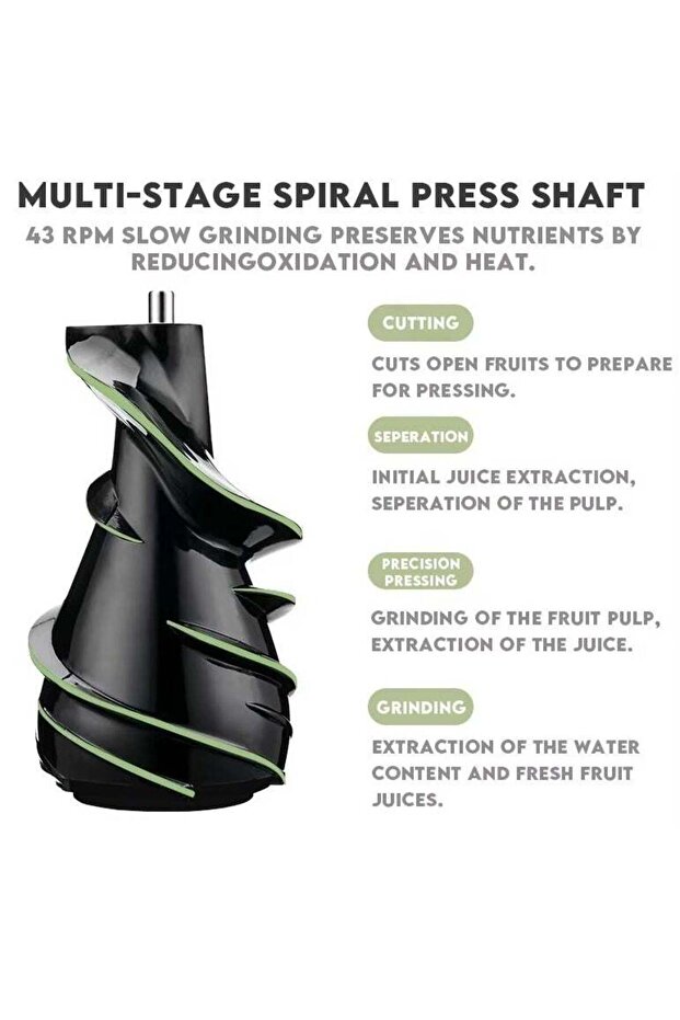 Slow Masticating Juicer, Slow juicer, Fruit/Vegetable Juicer, Cold Press Juicer with High Output - 5