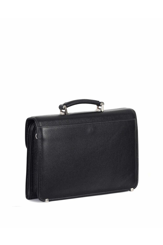 Black Leather Briefcase - 255 2 Model - 4
