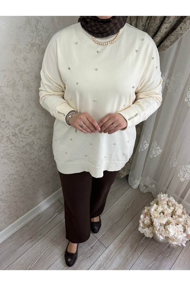 Taşlı Triko Tunik - 1