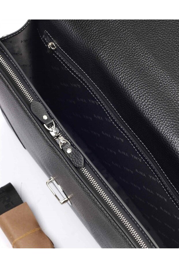Black Leather Briefcase - 255 2 Model - 7