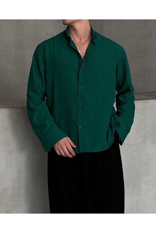 AYROBIN TEXTURED OWERSIZE LINEN SHIRT