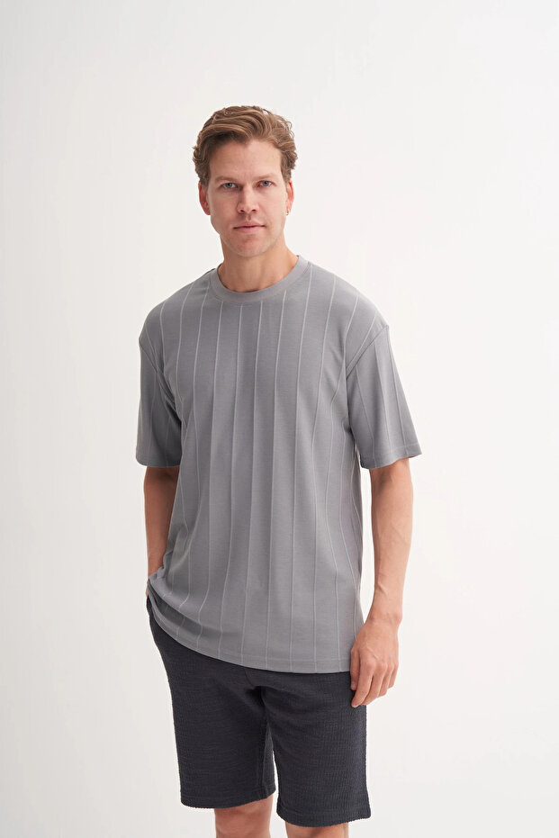 Relax Fit Crew Neck Knitted T-Shirt 4261