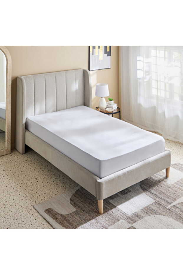 Derby Solid Microfiber Single Fitted Sheet 90x190+20 cm - 1