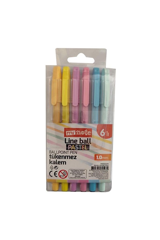 Line Ball 1.0 mm 6'lı Pastel - 1