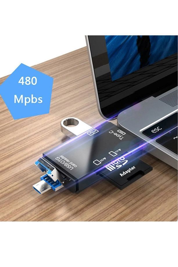 3004 Type-c Usb Otg Tf Sd Micro Kart Okuyucu Card Çevirici Dönüştürücü Adaptör - 2