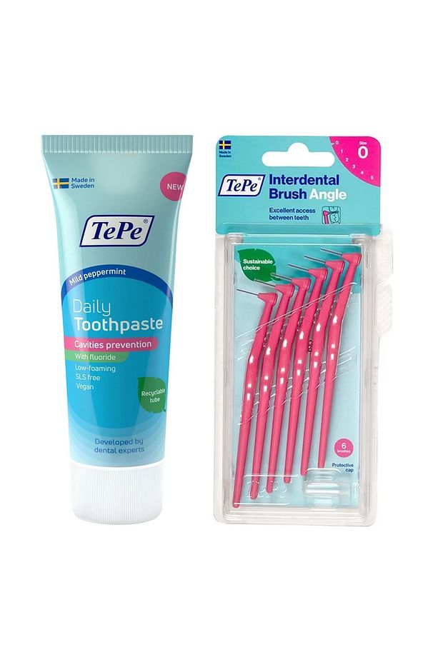 Daily Diş Macunu 75 ml + Arayüz Fırçası Pembe 0.4 mm 6 lı - 1