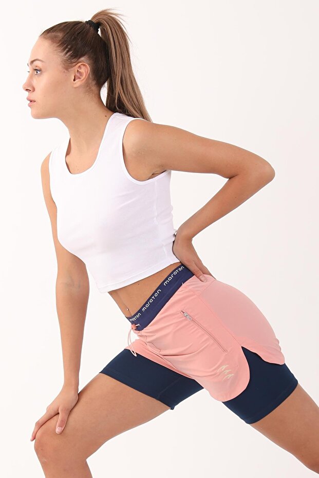 Regular Kadın Gül Rengi Şort - 4