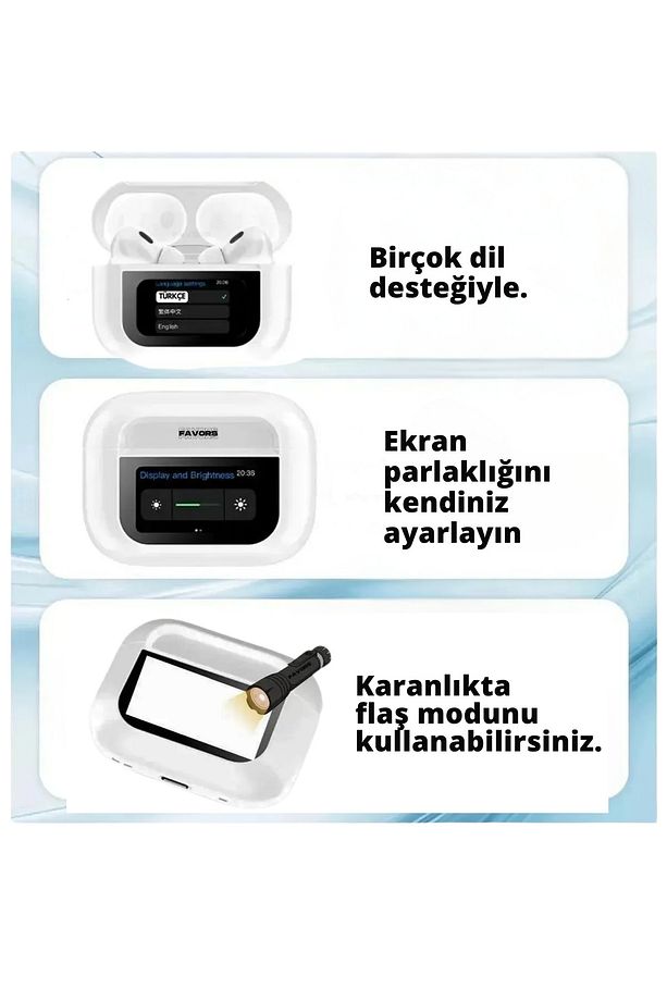 Dokunmatik Ekranlı İphone ve Android Tüm Telefonlara Uyumlu Bluetooth Kulaklık - 4