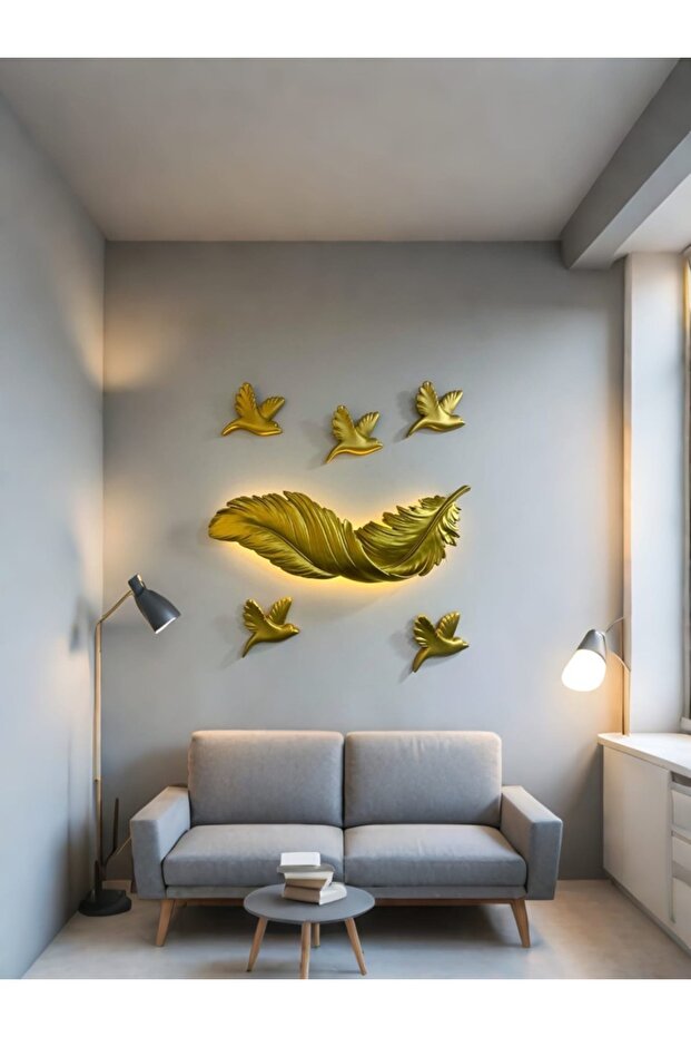 Kuşlu Gold Tüy Aplik - 3