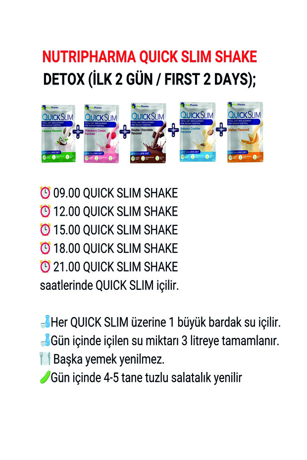 Quick Slim Öğün Yerine Geçen Shake, Karışık Kutu, 30 Saşe, Öğün Tozu, Protein Shaker - 3