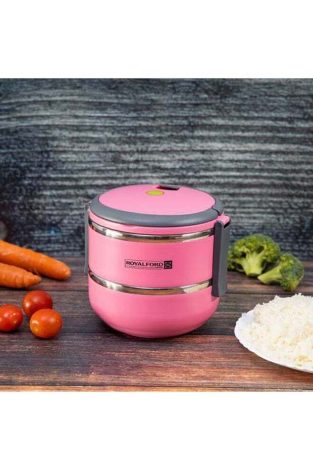 Royalford RF4673 Double Layer Lunch Box - Leak-Proof & Airtight Lid Food Storage Container