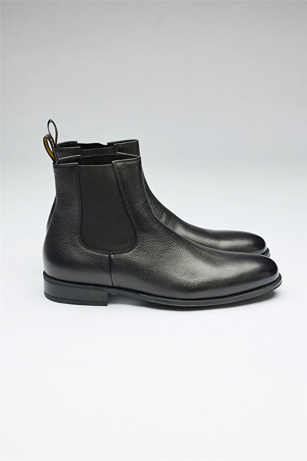 Siyah Bantlı Deri Bot - 1