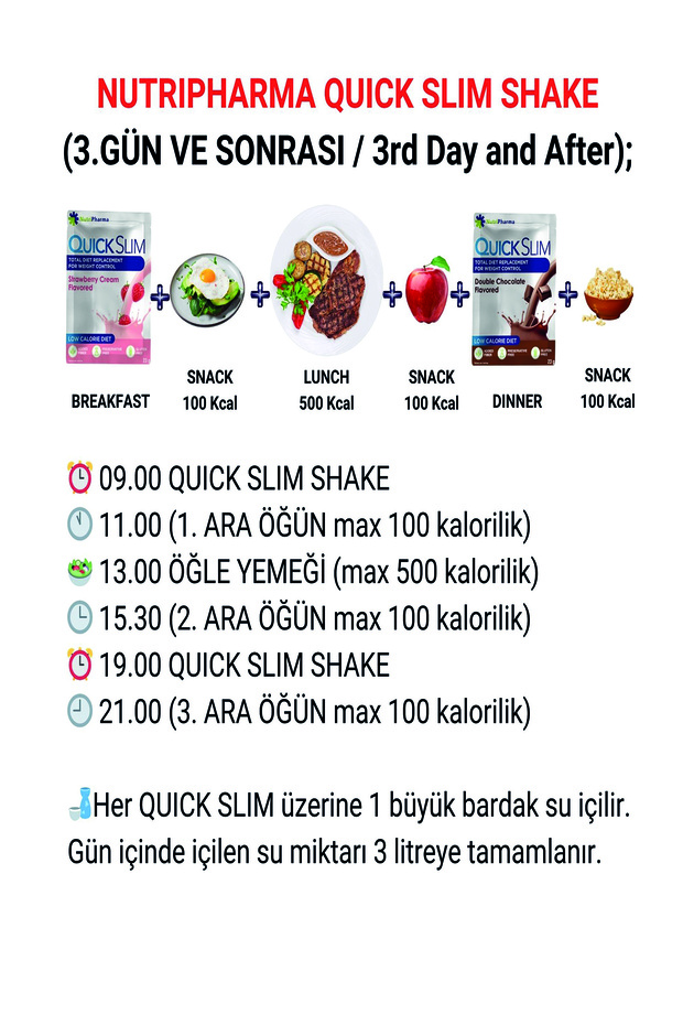 Quick Slim Öğün Yerine Geçen Shake, Karışık Kutu, 30 Saşe, Öğün Tozu, Protein Shaker - 4