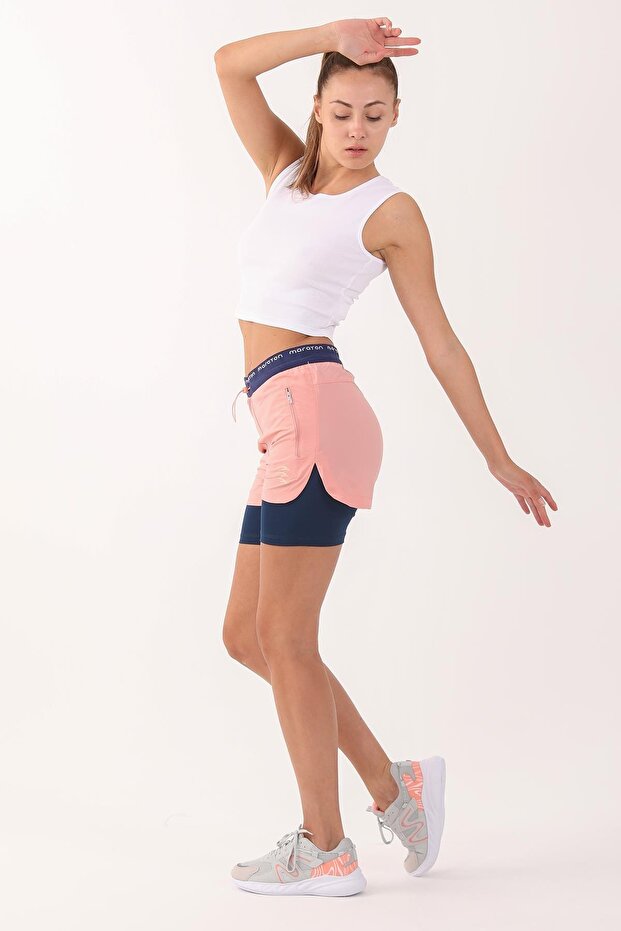 Regular Kadın Gül Rengi Şort - 5