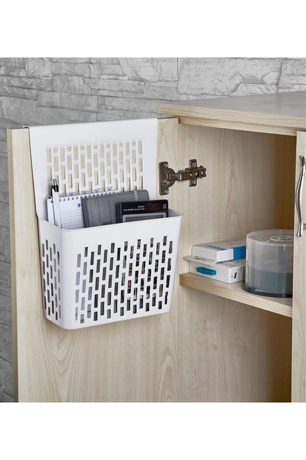 2 Adet Dolap İçi Asılabilir Düzenleyici, Mutfak Banyo Dolap Kapağı Sepet Poşetlik Askılık Organizer - 2