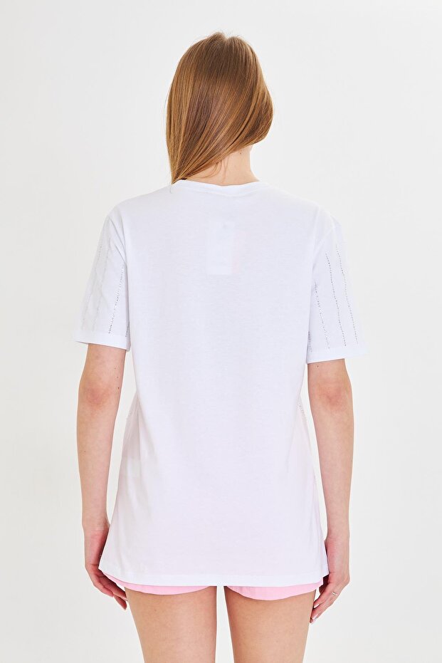 Sıra Taşlı Basic T-Shirt - 3