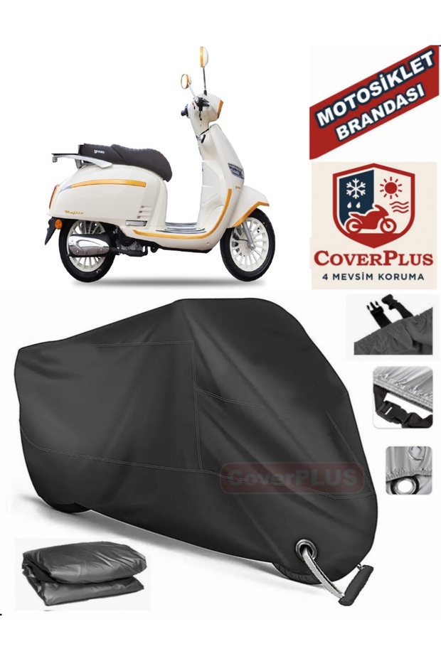 Black Lock Compatible Yuki Mojito 125 Motor Tarpaulin Motorcycle Tarpaulin Cover Tent