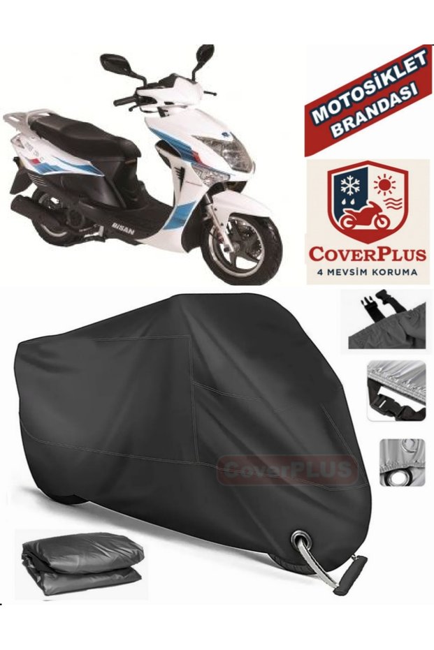 Black Lock Compatible Bisan Nysa 150 Motor Tarpaulin Motorcycle Tarpaulin Cover Tent
