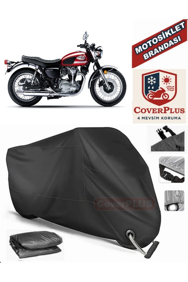 Black Lock Compatible Kawasaki W 800 Motor Tarpaulin Motorcycle Tarpaulin Cover Tent