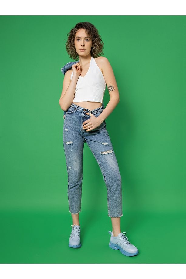 Mom Regular Fit Kadın Pantolon - 1