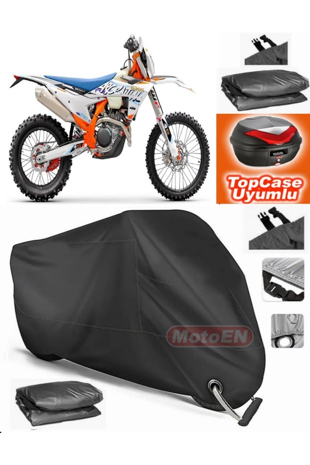 Black Lock Compatible Ktm 530 Exc Tarpaulin Topcase Rear Bag Compatible Motor Tarpaulin