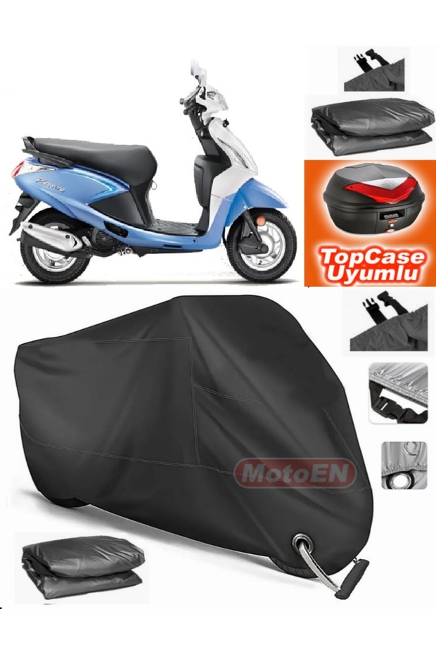 Black Lock Compatible Hero Pleasure 110 Tarpaulin Topcase Back Bag Compatible Motor Tarpaulin