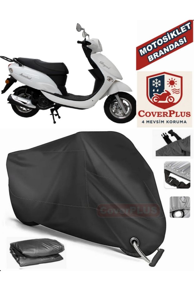 Black Lock Compatible Mondial 100 Masti X Motor Tarpaulin Motorcycle Tarpaulin Cover Tent